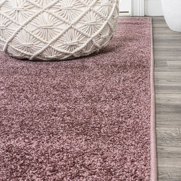 Haze Solid Low-pile Area Rug Light Purple